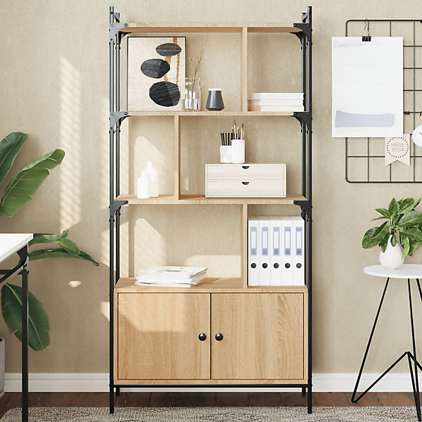 Bibliothèque avec portes Chêne Sonoma 76,5x30x154,5 cm Bois d'ingénierie vidaXL