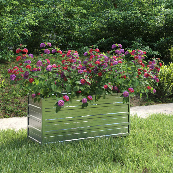 Podwyższona rabatka Srebrny 100 x 40 x 45 cm Stal vidaXL