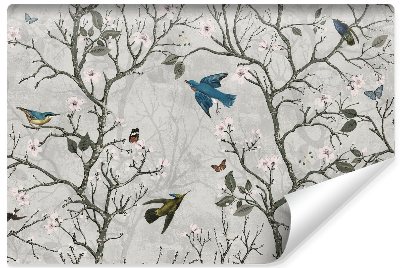 Fototapeta Barwne ptaki pośród drzew 90x60cm