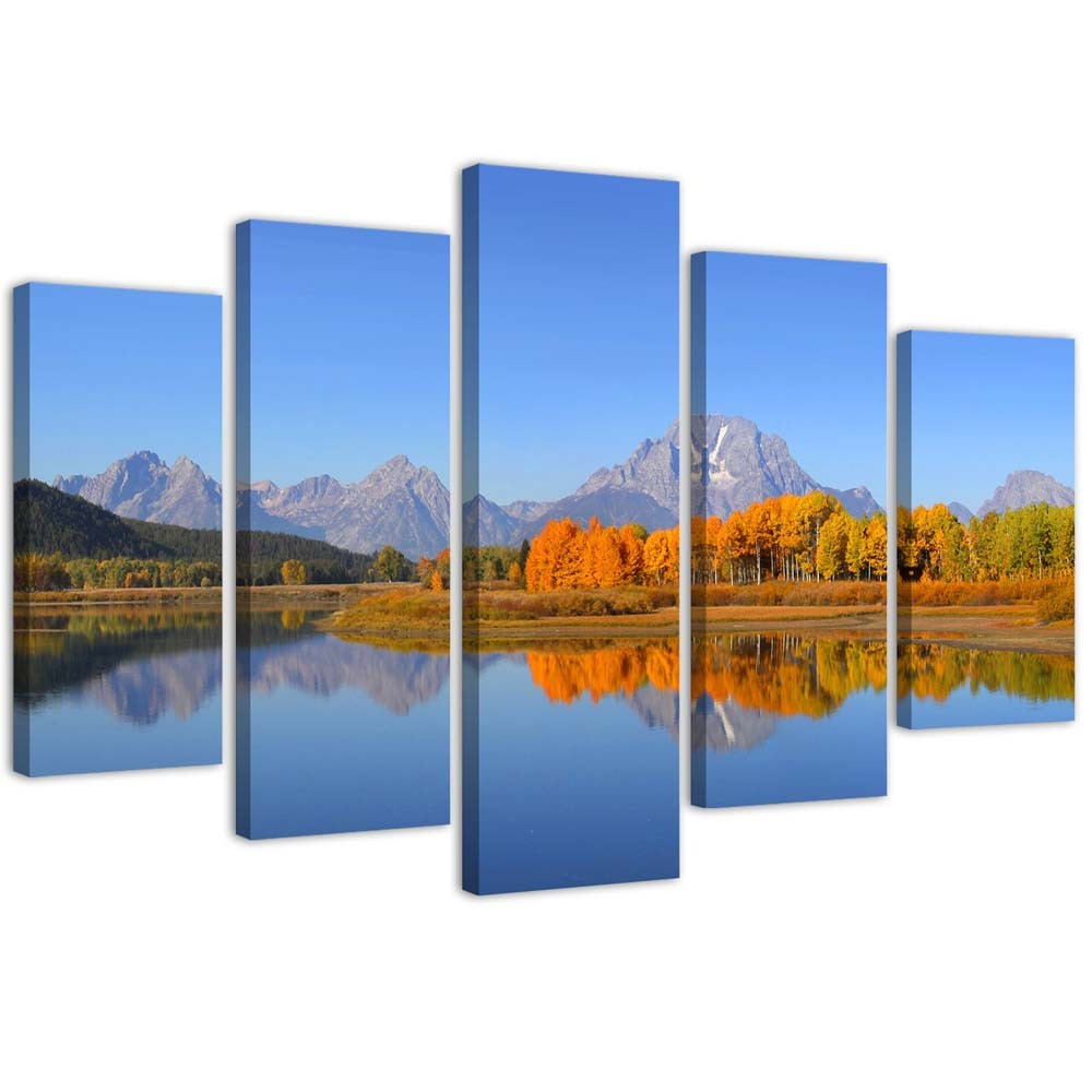 Feeby Obraz 5 częściowy Park Narodowy Grand Teton 100x70
