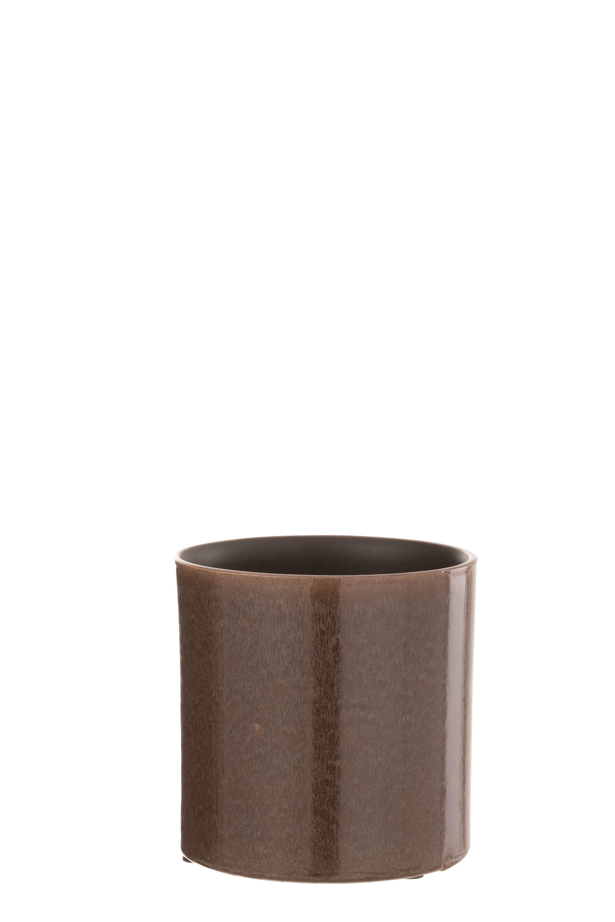 J-Line bloempot Flek - keramiek - bruin - extra small - Ø 14.5 cm