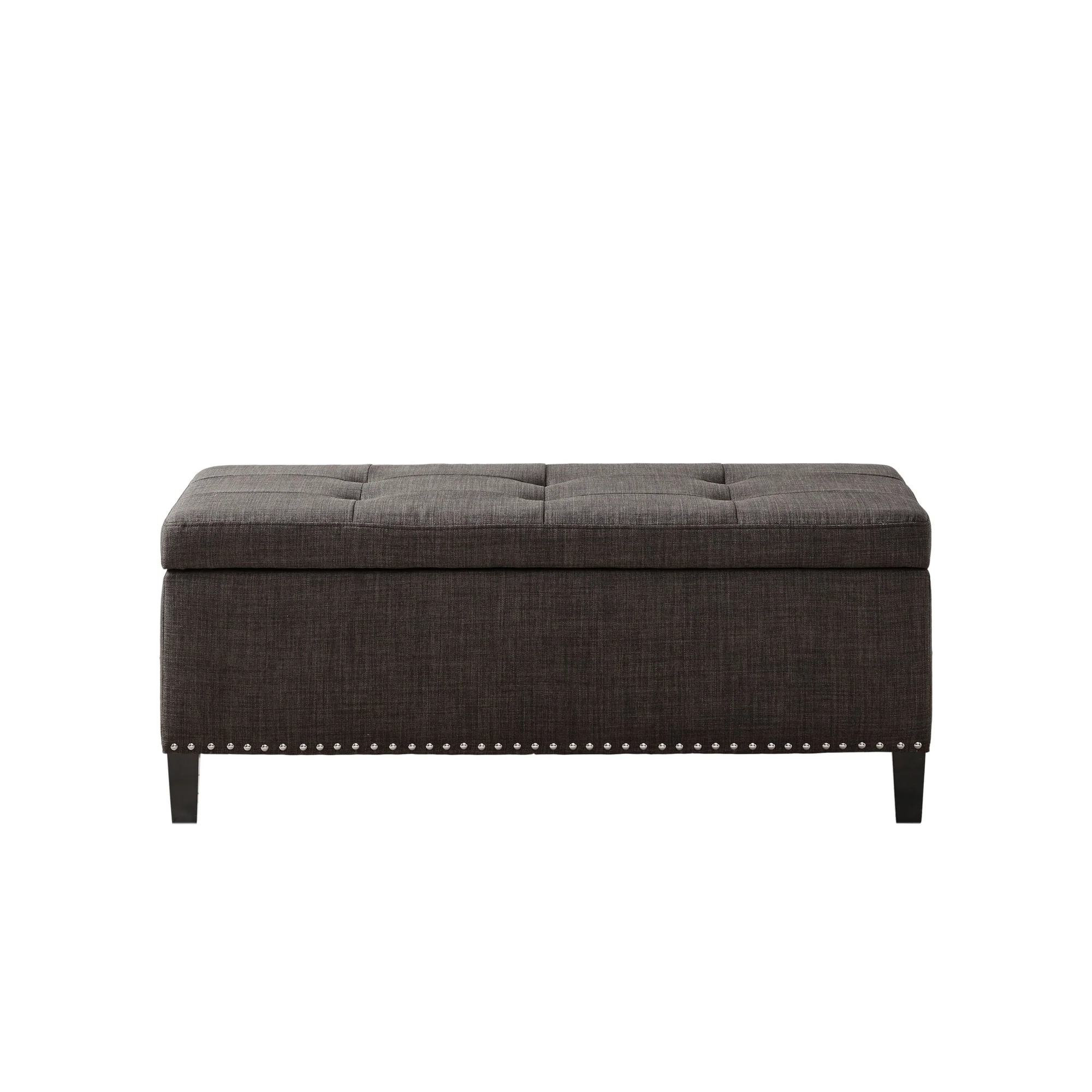Madison Park Tessa Charcoal Tufted Top Soft Close Storage Bench