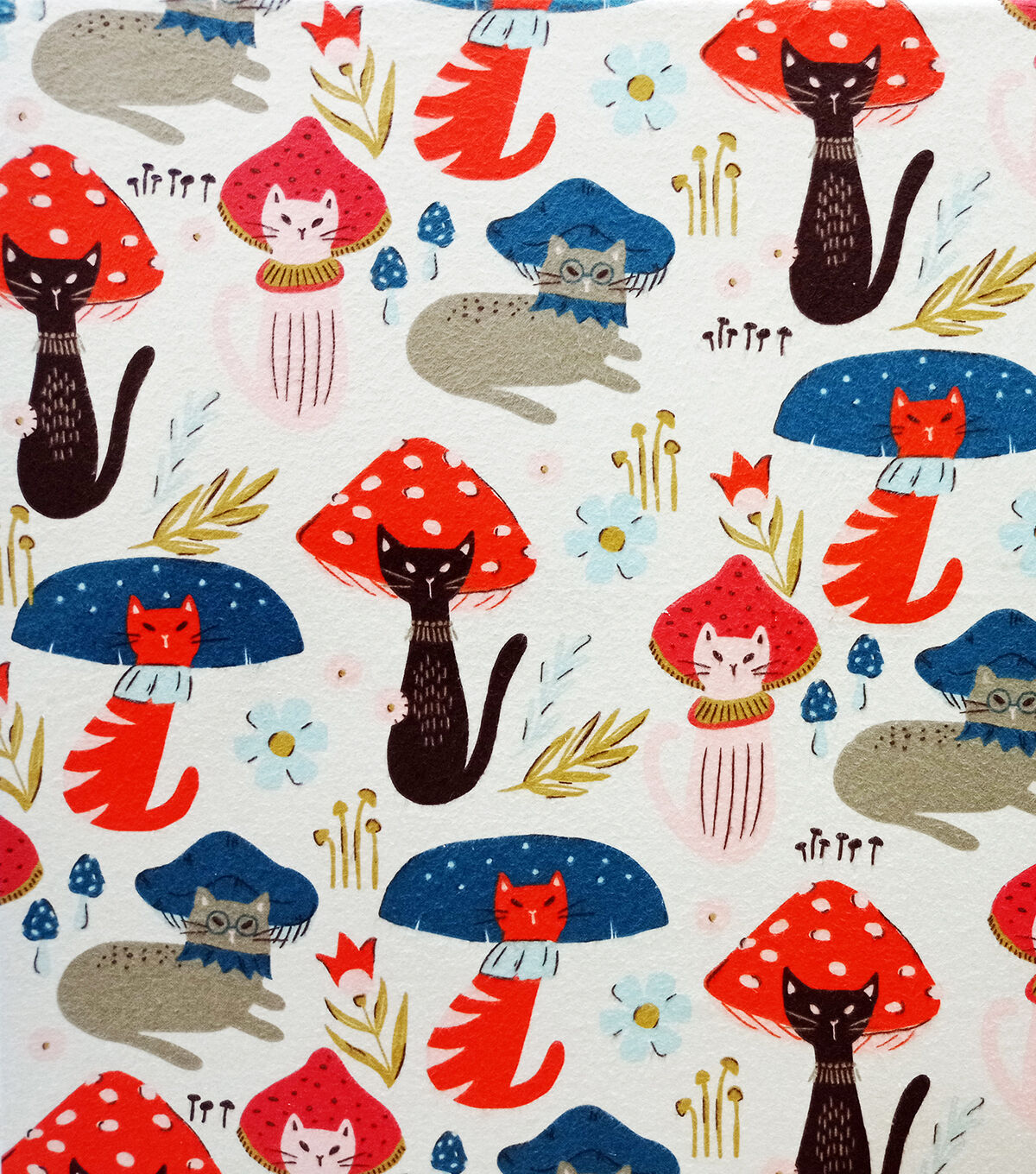 Mushroom Cats Super Snuggle Flannel Fabric