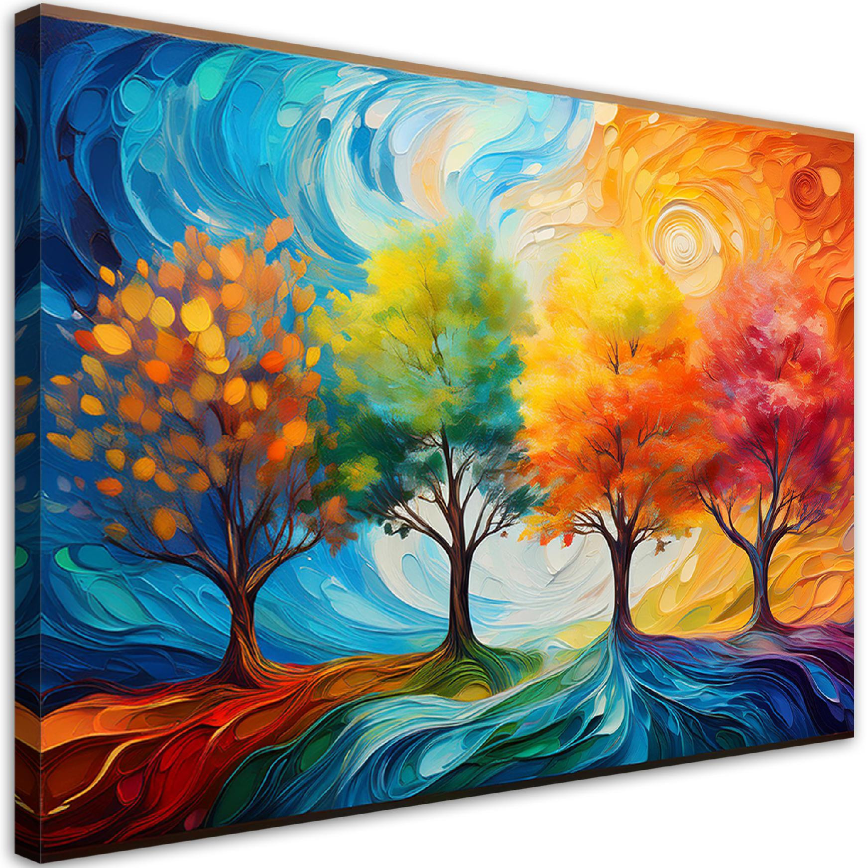 Feeby Obraz na płótnie, Kolorowe Drzewa Abstrakcja 60x40