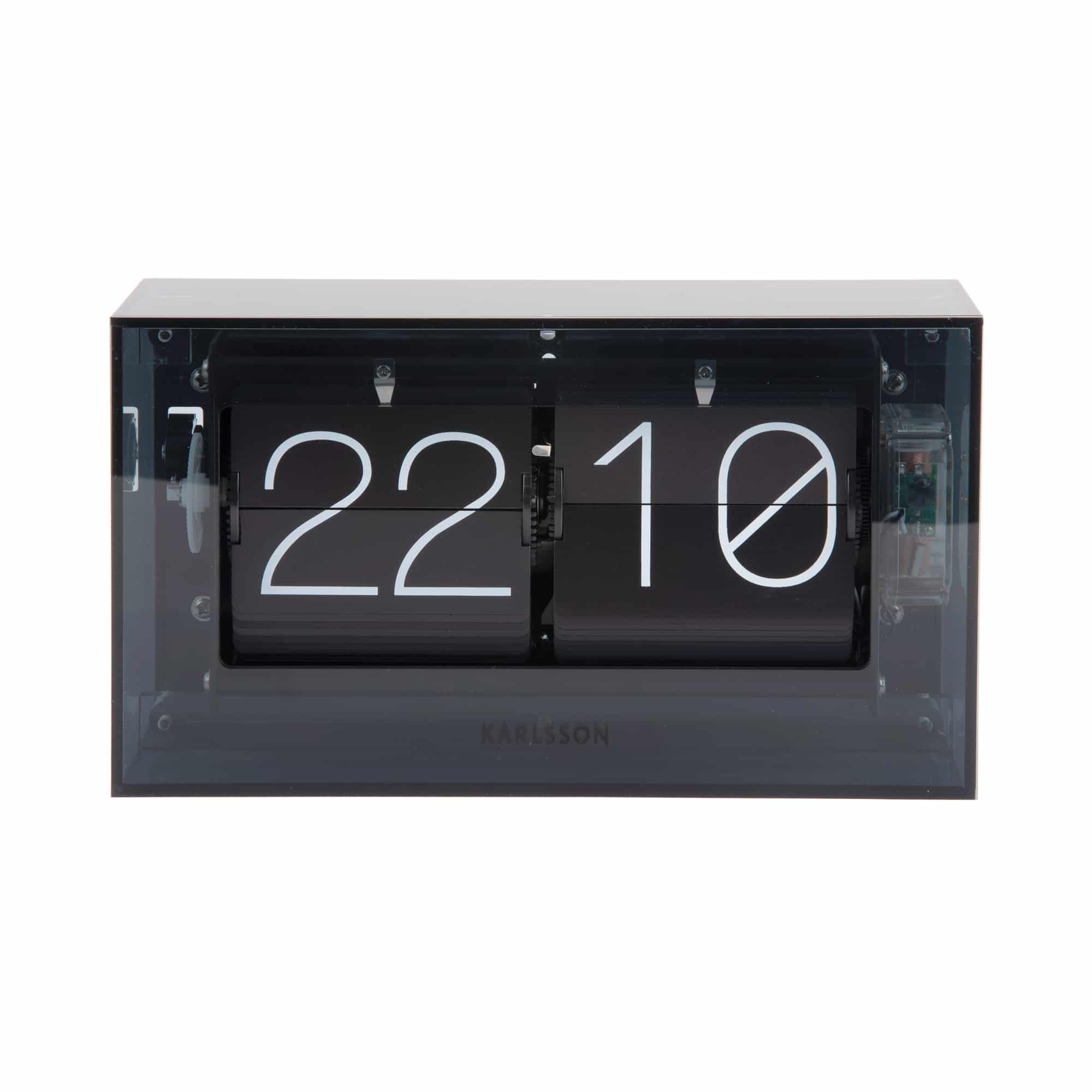 Karlsson tafelklok Boxed Flip - zwart - 20.7x7.1x11.7cm