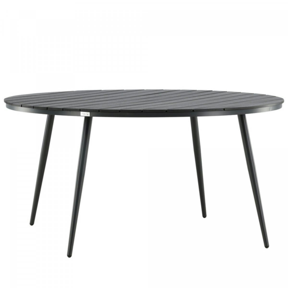 MARTINA - Table de jardin ronde 150cm en bois noir