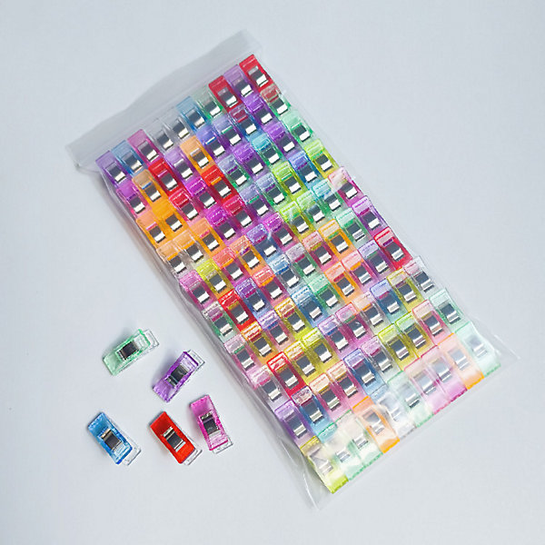 BASHLWUA 100 pcs Pinces en Plastique pour Reliure Couture Artisanat Couleurs Assorties