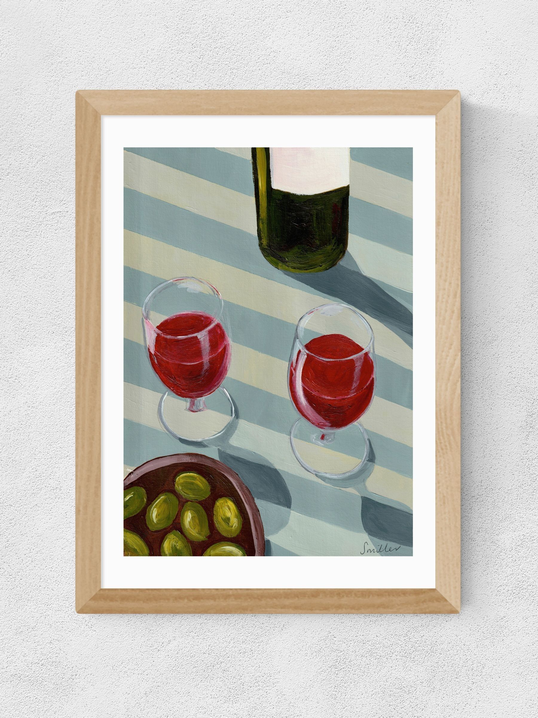 East End Prints Oak Blue Wine Time Wall Art Print by Susie Miller