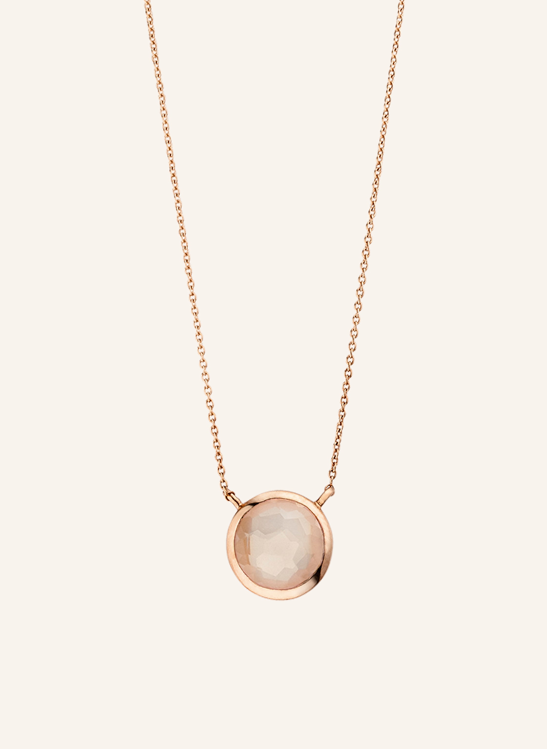 Leaf Halskette ROSENQUARZ aus14 Karat Roségold