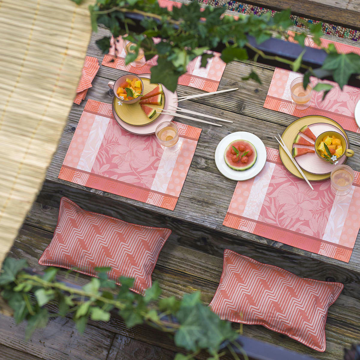 NATURE URBAINE - Set de table en coton quartz 50 x 36