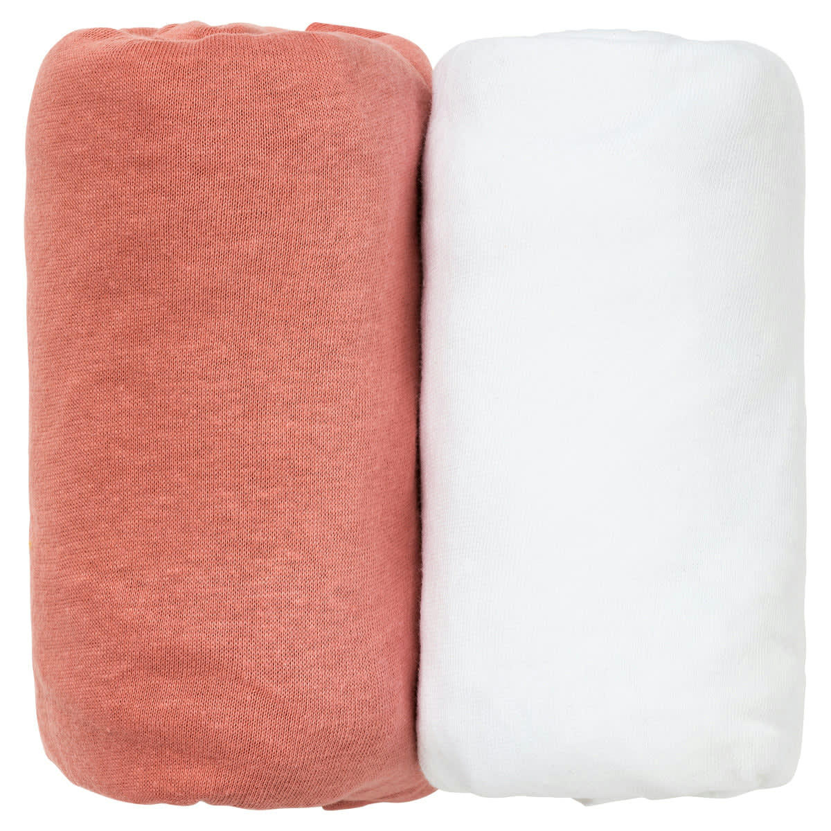 - Lot de 2 draps housse bébé en coton rose 70x140 cm