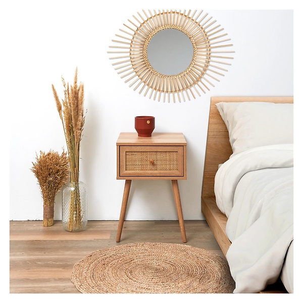 SZAFKA NOCNA Bali W STYLU BOHO z szufladą rattan plecionka