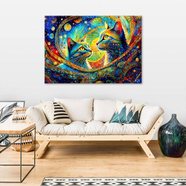 Feeby Obraz na płótnie, Abstrakcyjne koty 60x40