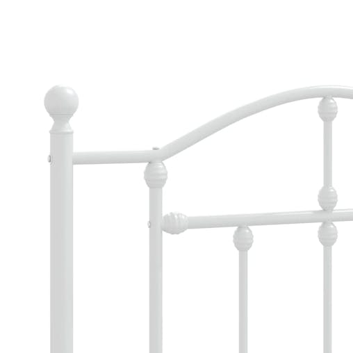 NNEVL Metal Bed Frame with Headboard White 107x203 cm King Single