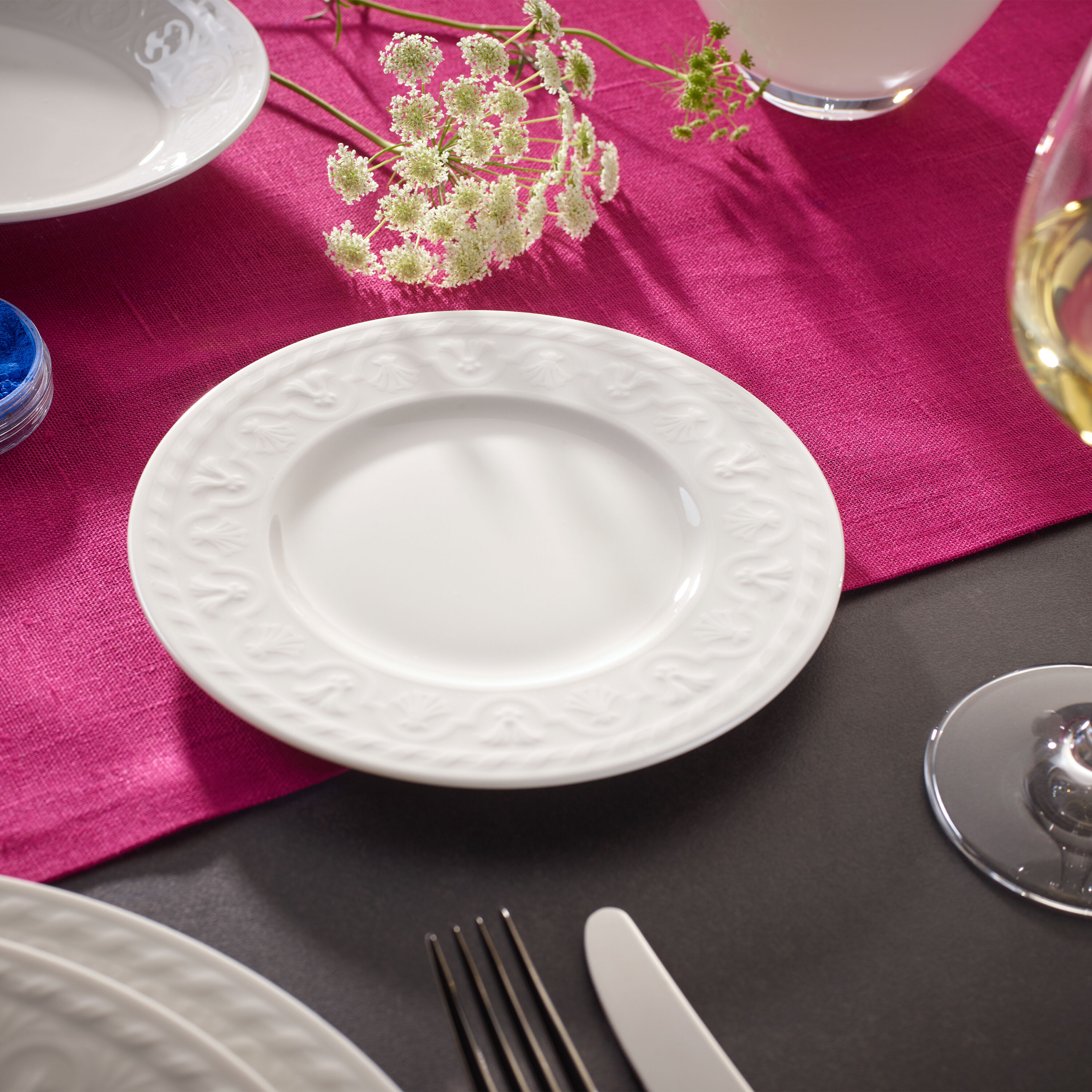 Cellini Appetizer/ Bread Plate - White, 6.9'', Premium Porcelain