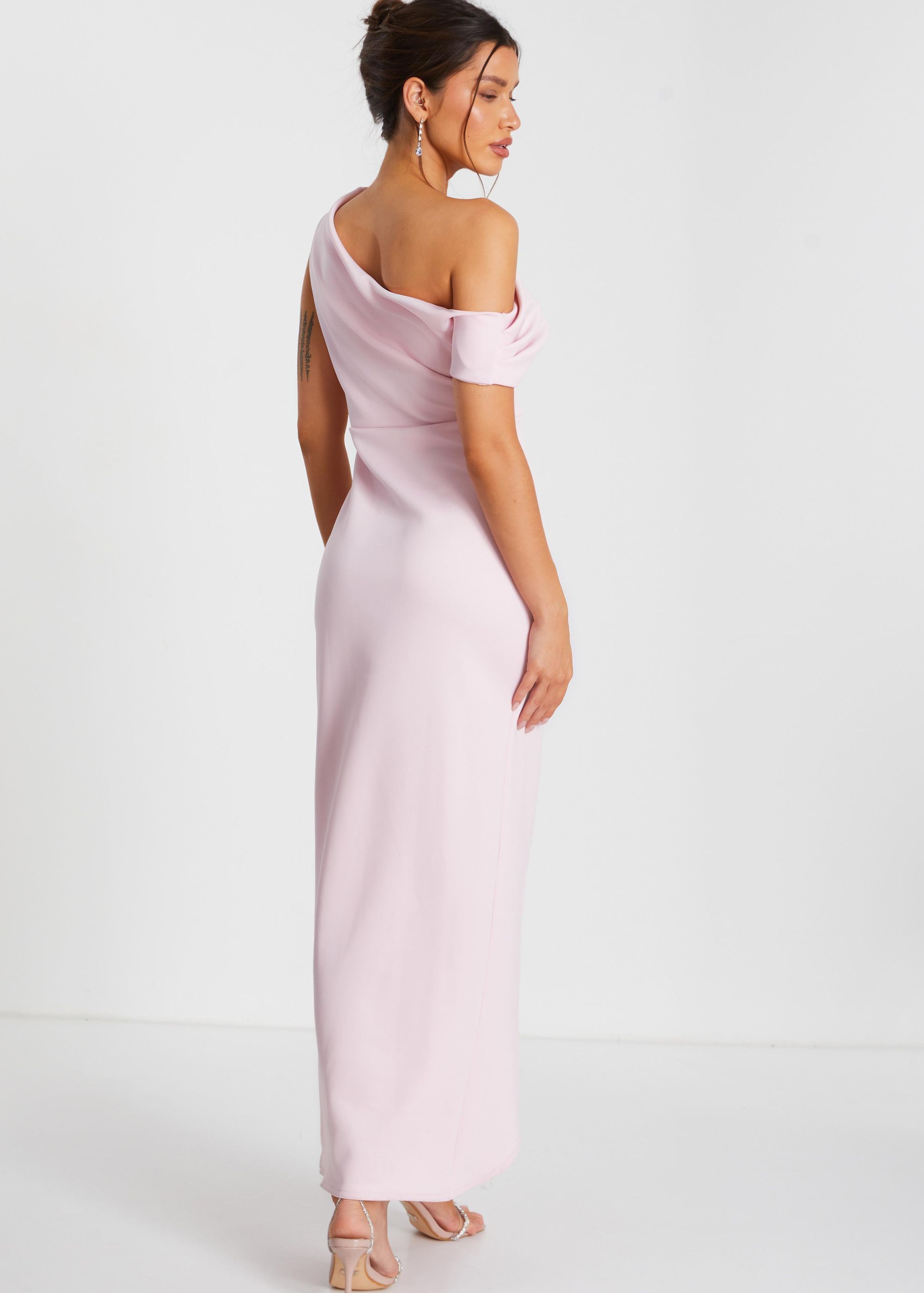 Quiz One Shoulder Wrap Maxi Dress