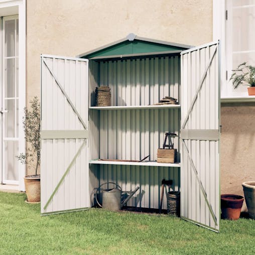 NNEVL Garden Shed Green 116x45x175 cm Galvanised Steel