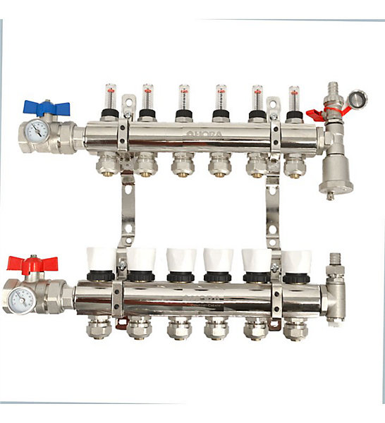 Kit Collecteur plancher chauffant hydraulique nourrice et tube PER Taille - Kit 6 sorties