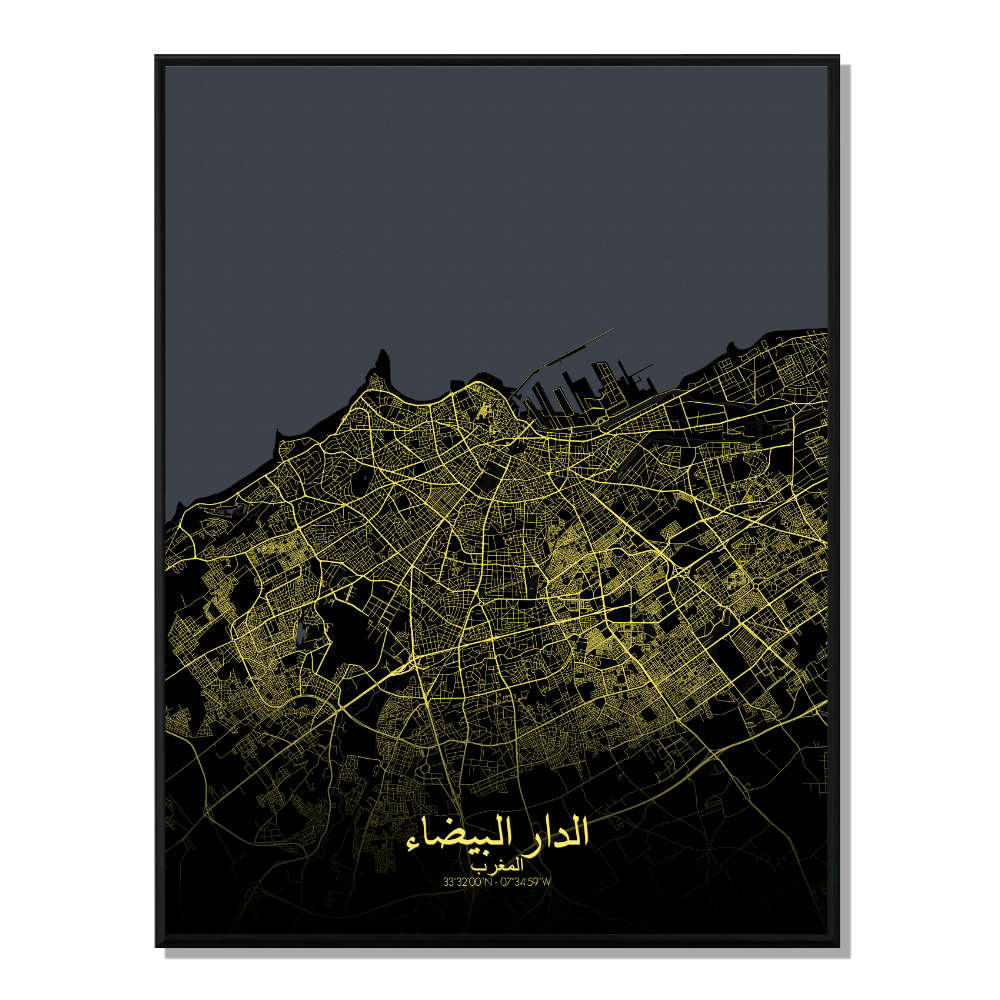 CASABLANCA - Affiche Casablanca Carte Nuit 40x50