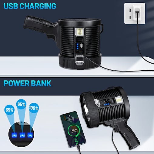 NNETM Solar Rechargeable LED Spotlight 800 Lumens 6 Modes