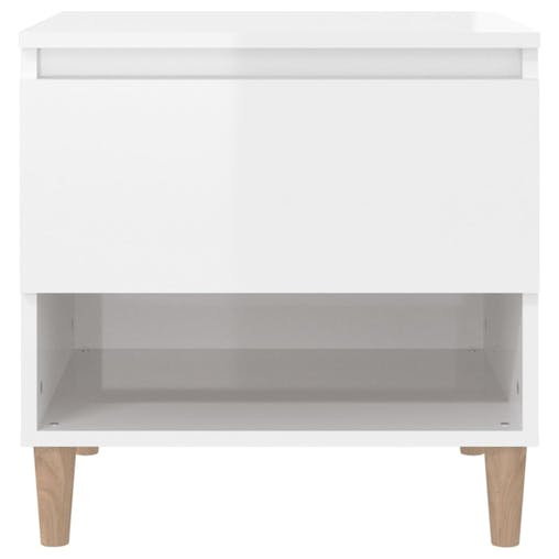 NNEVL Bedside Tables 2 pcs High Gloss White 50x46x50 cm Engineered Wood
