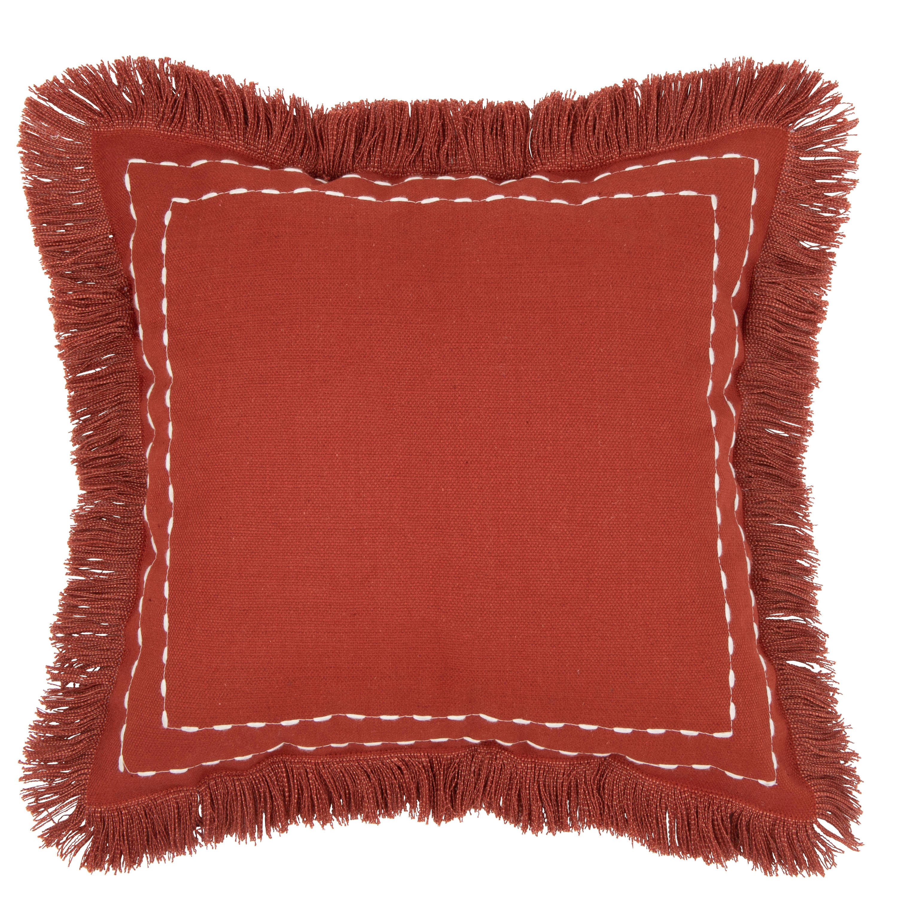 NAPAL - Housse de coussin en coton biologique terracotta et fils brodés 40x40