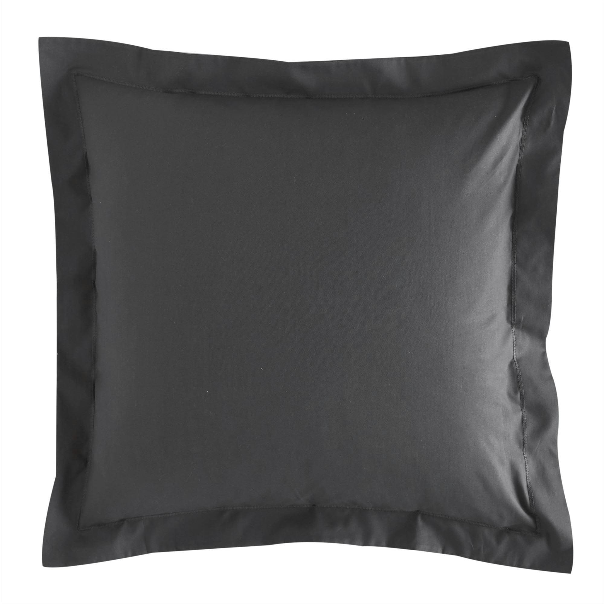 COTON UNI LAURÉAT - Taie volant 50x70 gris souris en coton