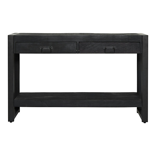 Console bois noir 2 tiroirs MILORA