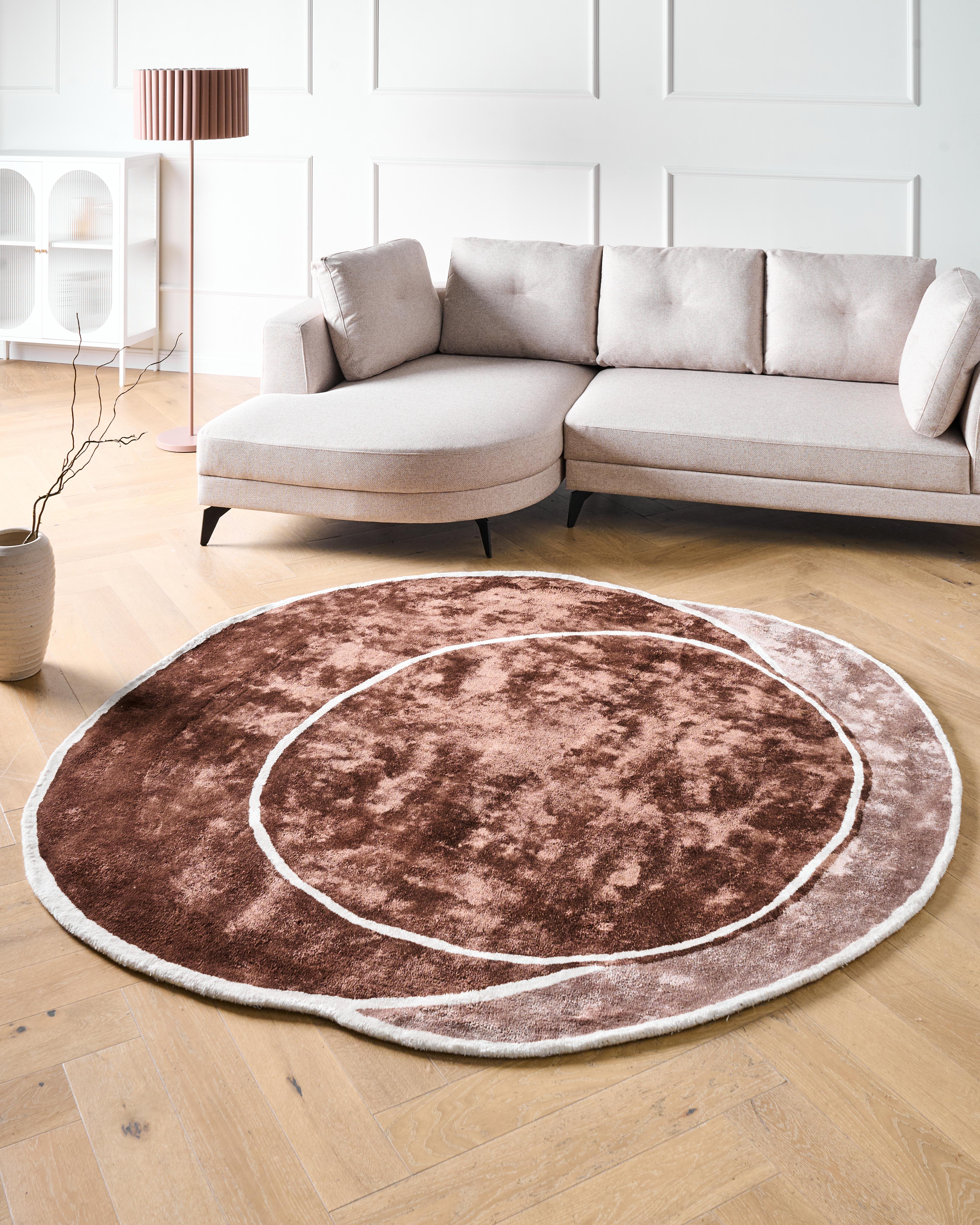 Rug KANRACH Brown 200 x 200 cm Viscose