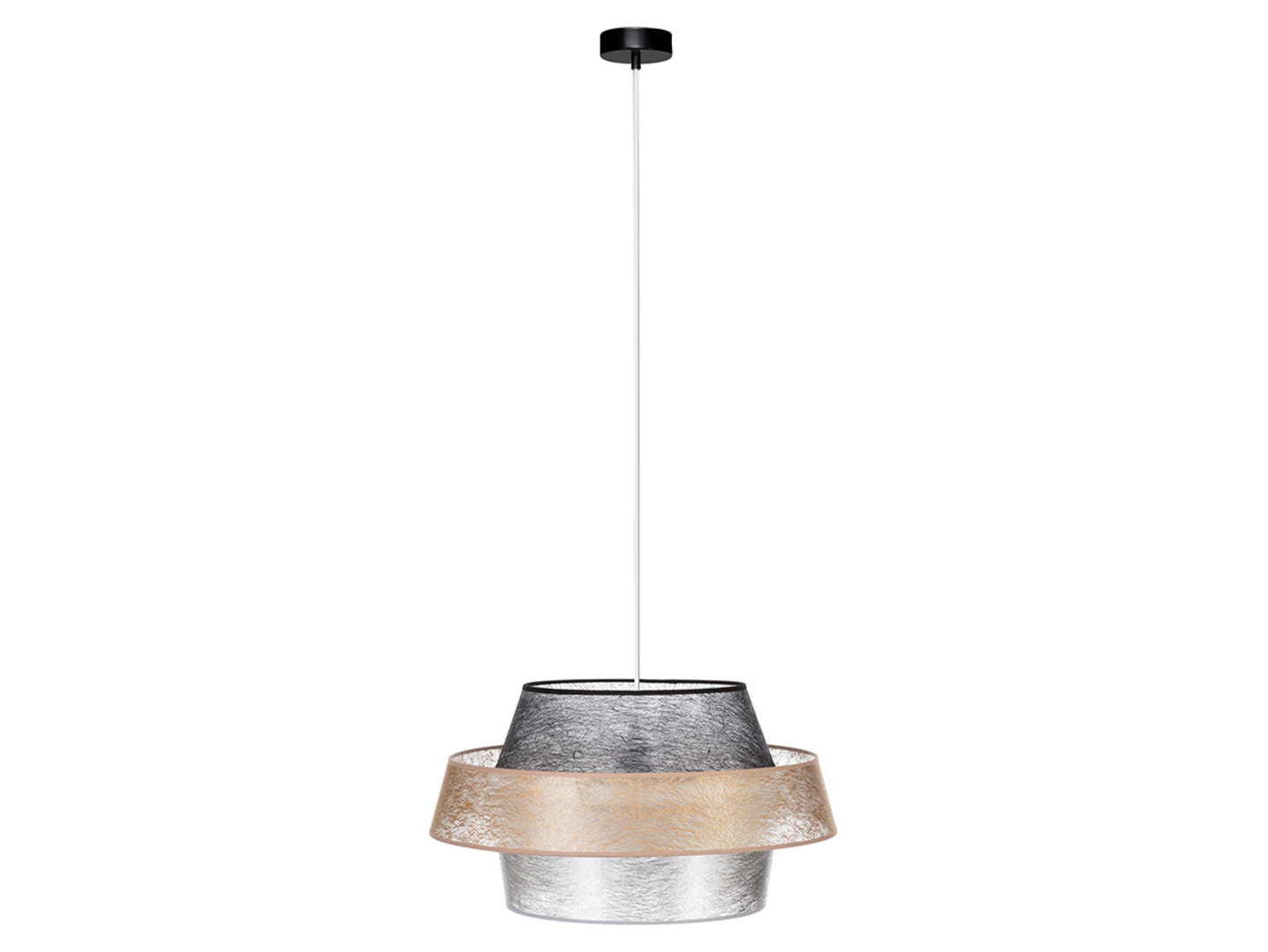Lampa wisząca Nevoa tkaninowa złoto-srebrna
