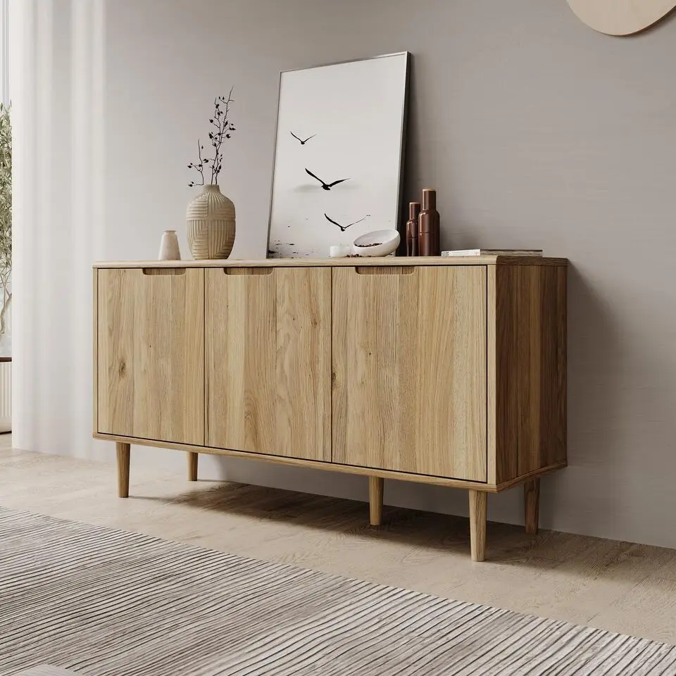 Meubella - Selwood - Dressoir - Eikenpatroon - 139x43x74 cm