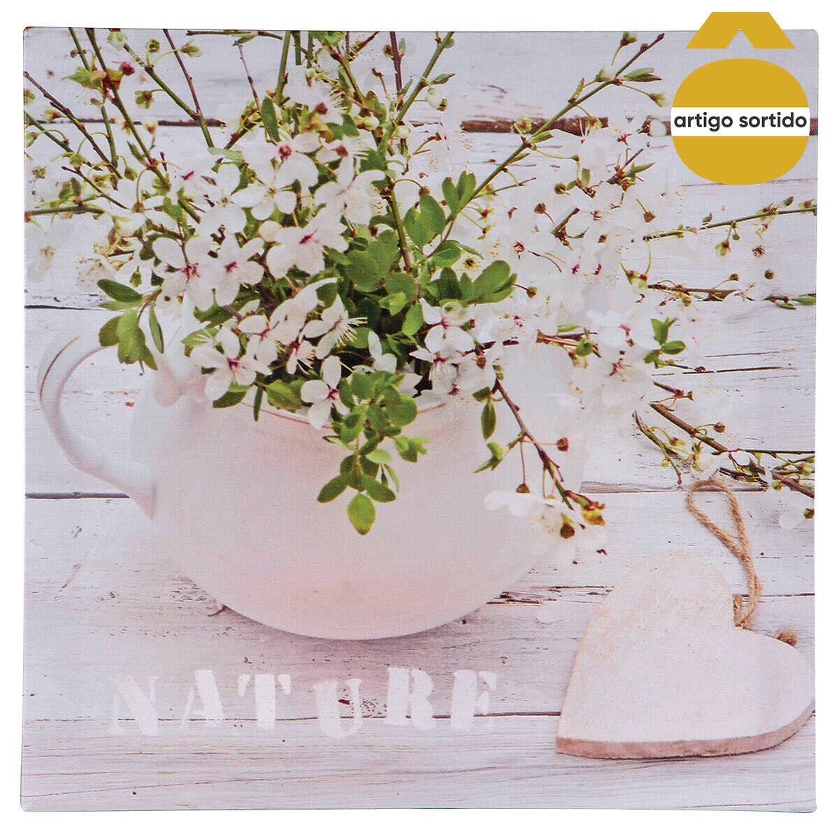 Quadro decorativo COEUR NAT 28x28cm