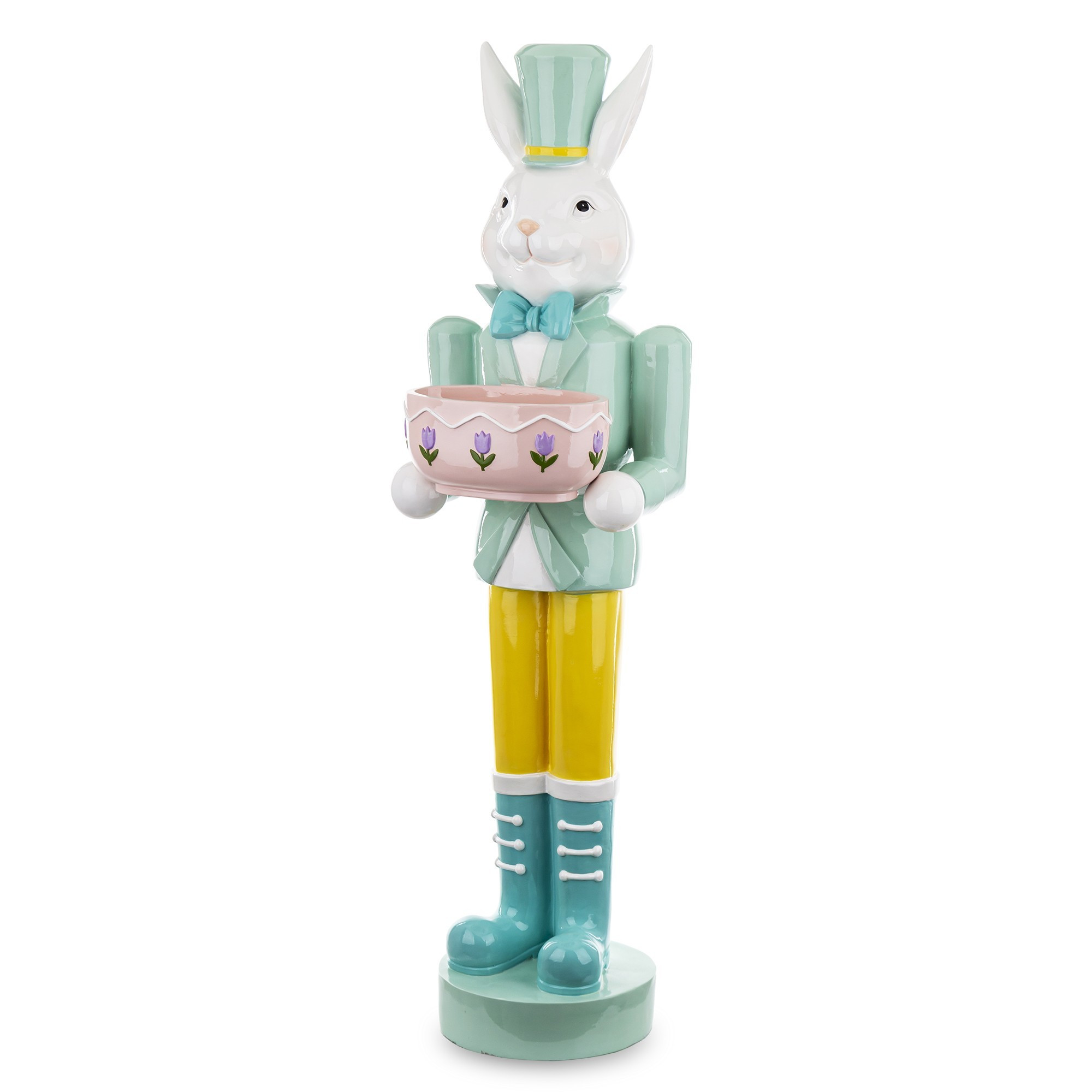 Figurka - Królik w mundurze 96x25x26 cm JUNDIUN z doniczką