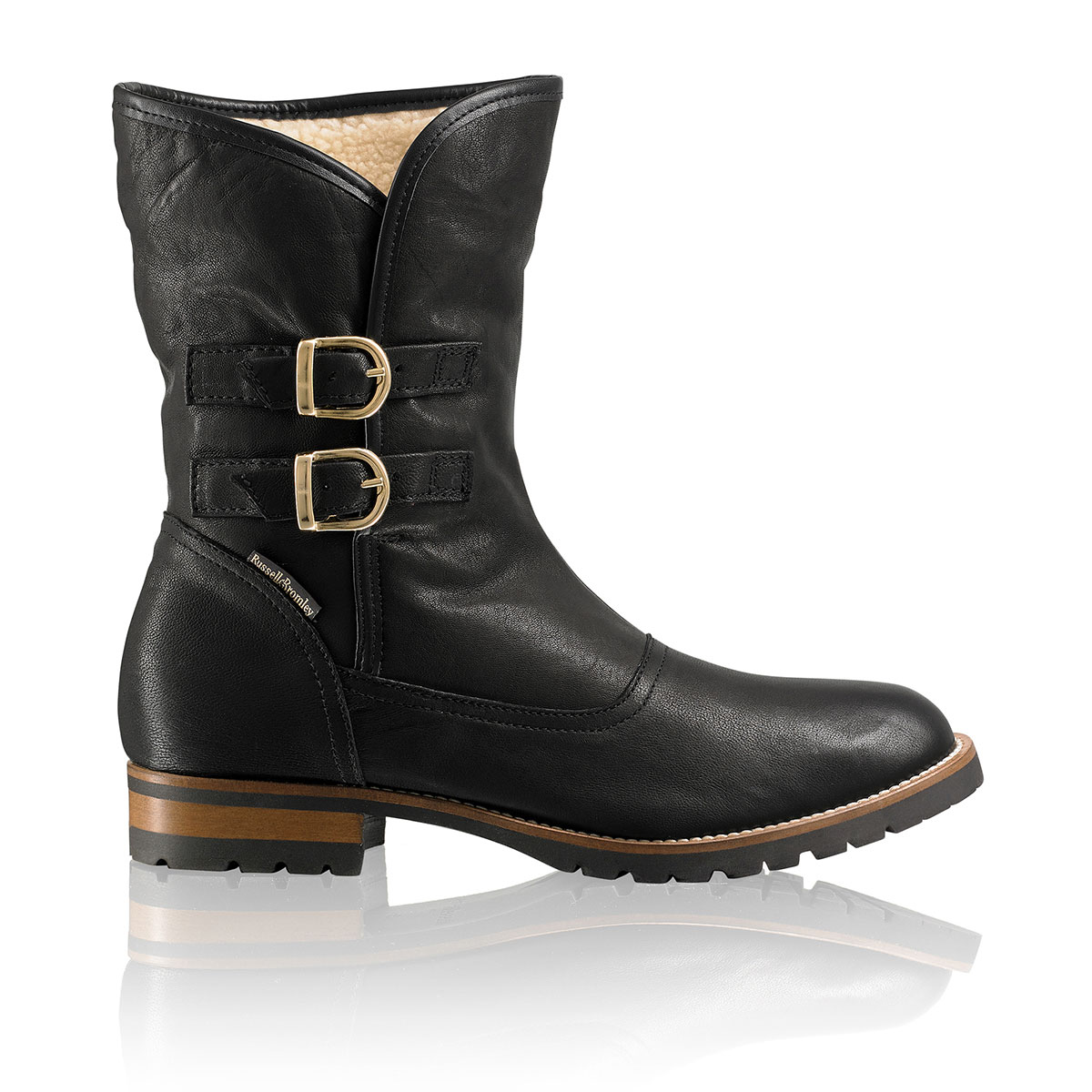 Russell & Bromley SNUGGLY Faux Fur Lined Biker