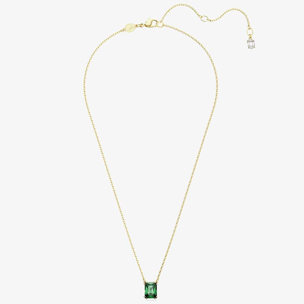 Swarovski Matrix Green Mixed Cuts Gold Tone Plated Necklace 5677141