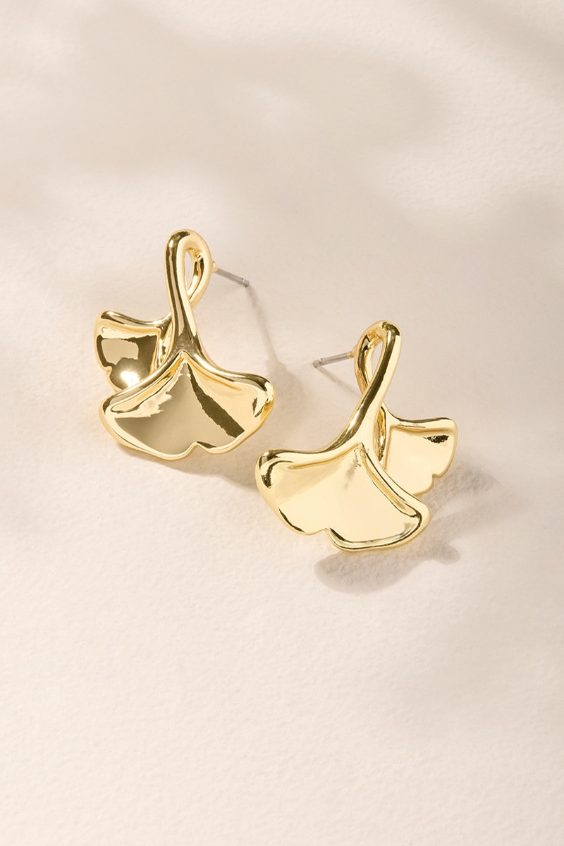 Ginkgo Leaf Stud Earrings