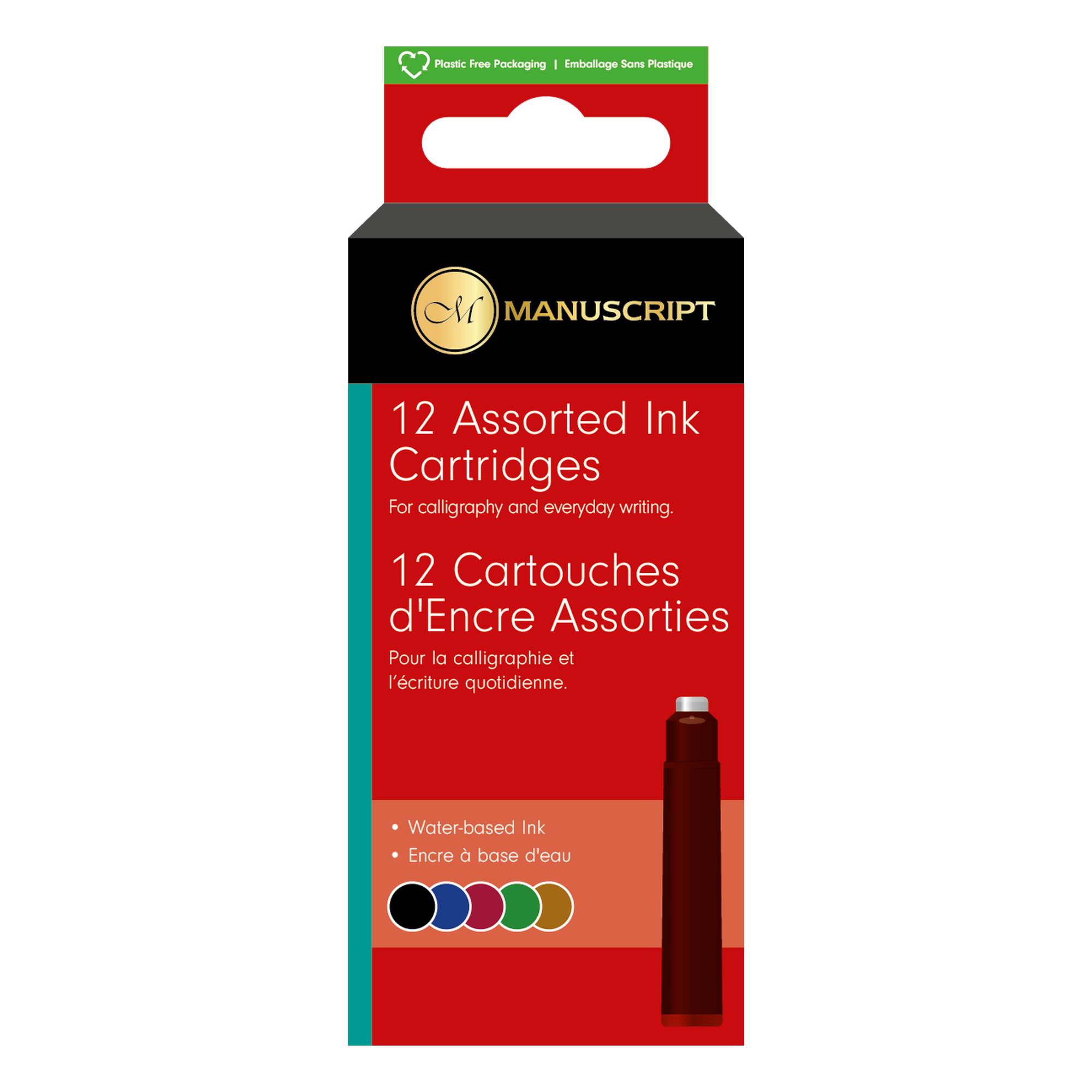 Manuscript Calligraphy Assorted Ink Cartridges 12 Pack