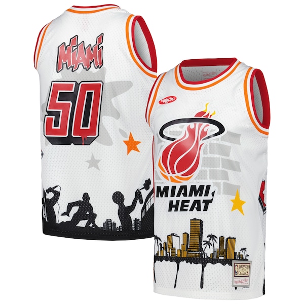 Miami Heat x Tats Cru Hardwood Classics Fashion Jersey - White