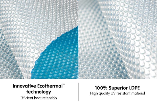 NNEDPE 400micron Swimming Pool Roller Cover Combo - Silver/Blue - 6.5m x 3m