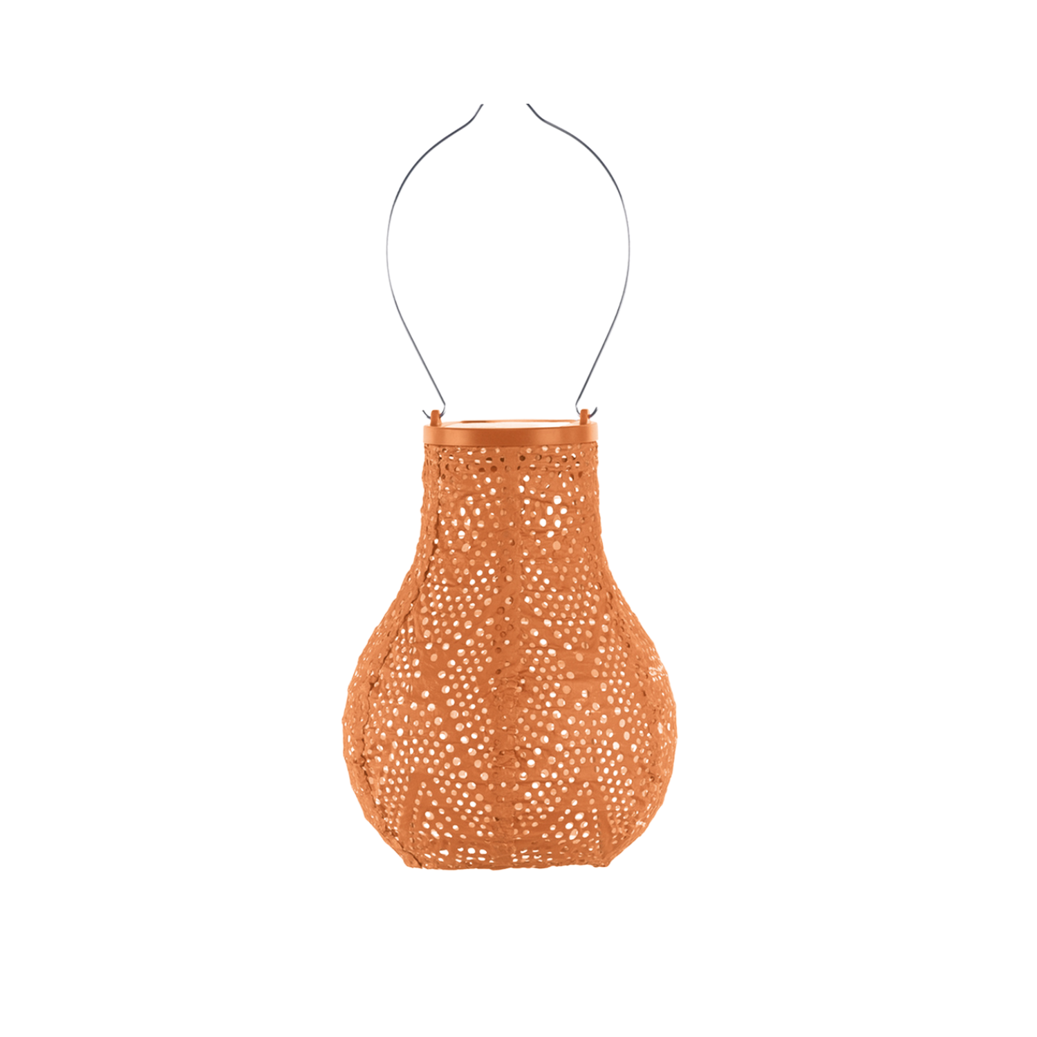 Lumiz solar lampion - ikat bulb - 16 cm - oranje