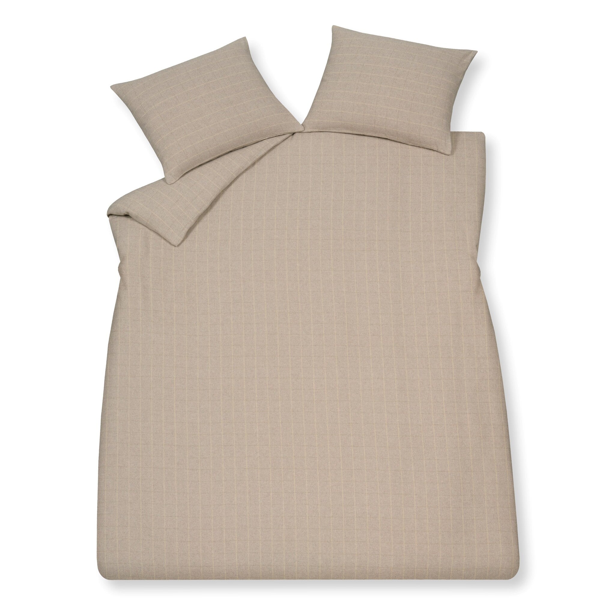 Dekbedovertrek Riga Multi   140 x 200 220 cm   Beige   Flanel katoen