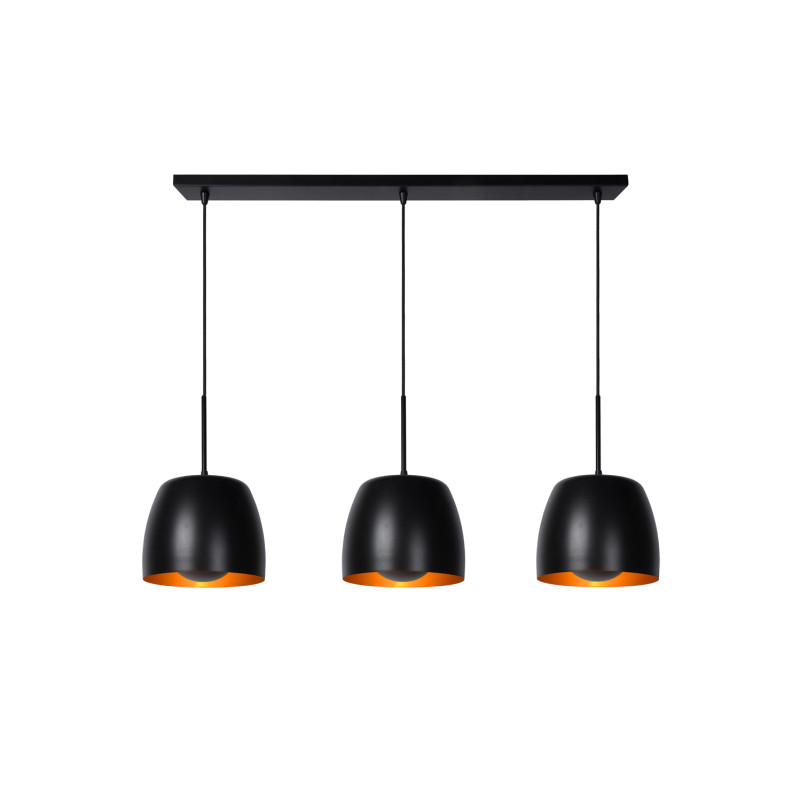 Suspension Nolan noire E27 3 x 40 W LUCIDE