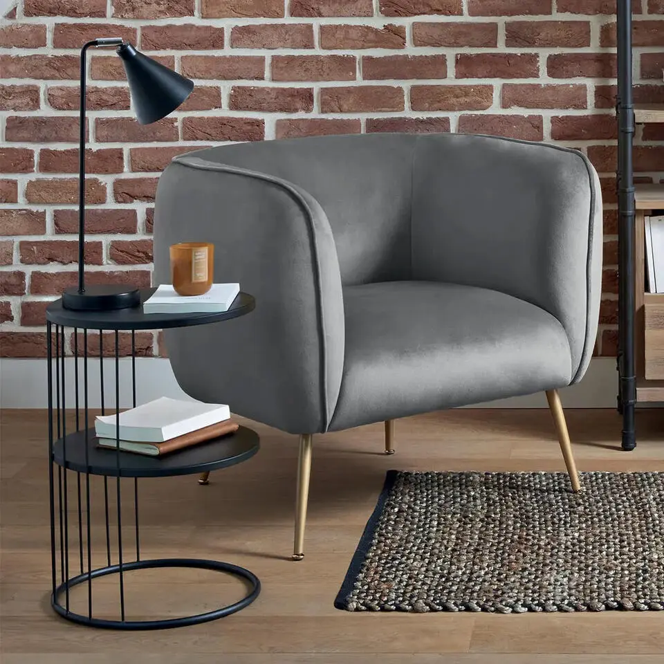 Atmosphera Bijzettafel Kobu - zwart - metaal - rond