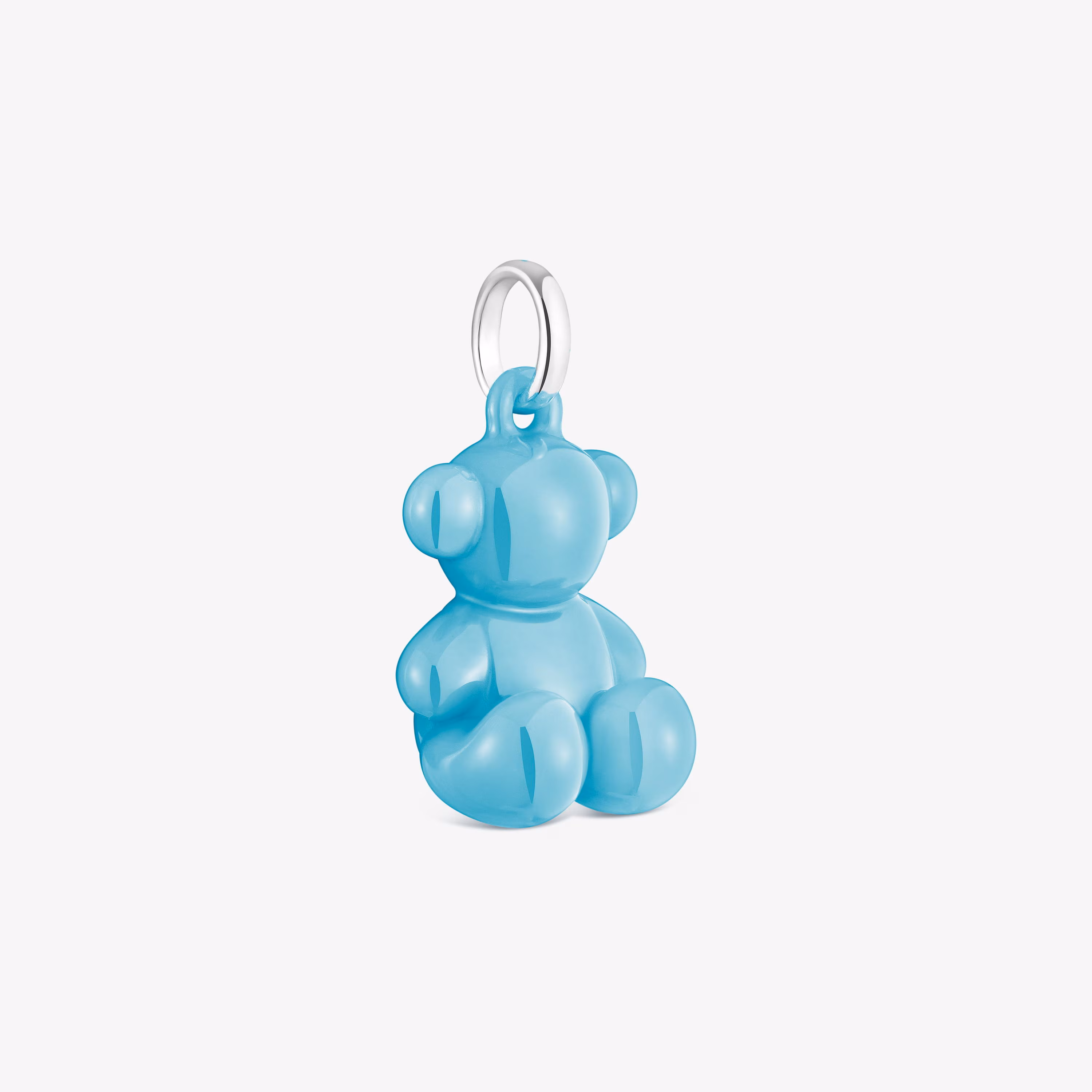 Colgante oso de plata y cerámica azul Bold Bear