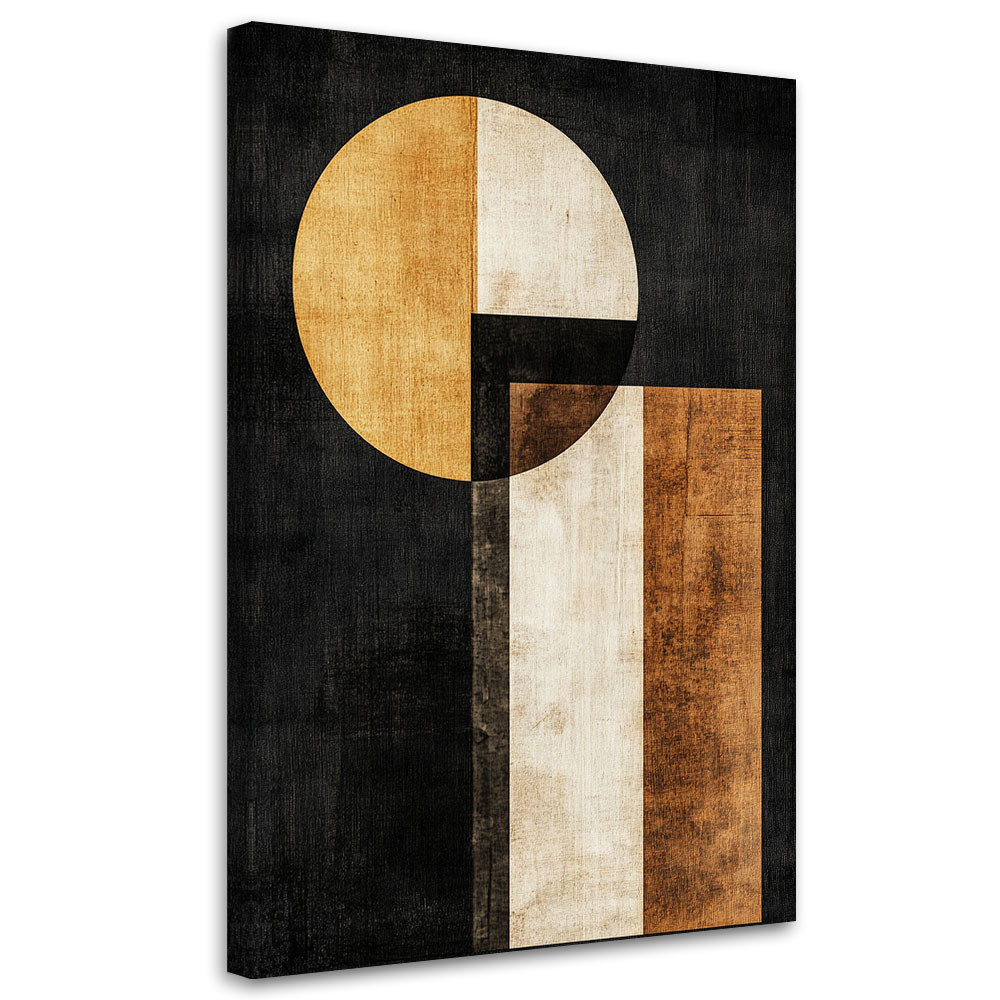 Feeby Obraz na płótnie, Geometryczna Abstrakcja Figury Złoty 40x60
