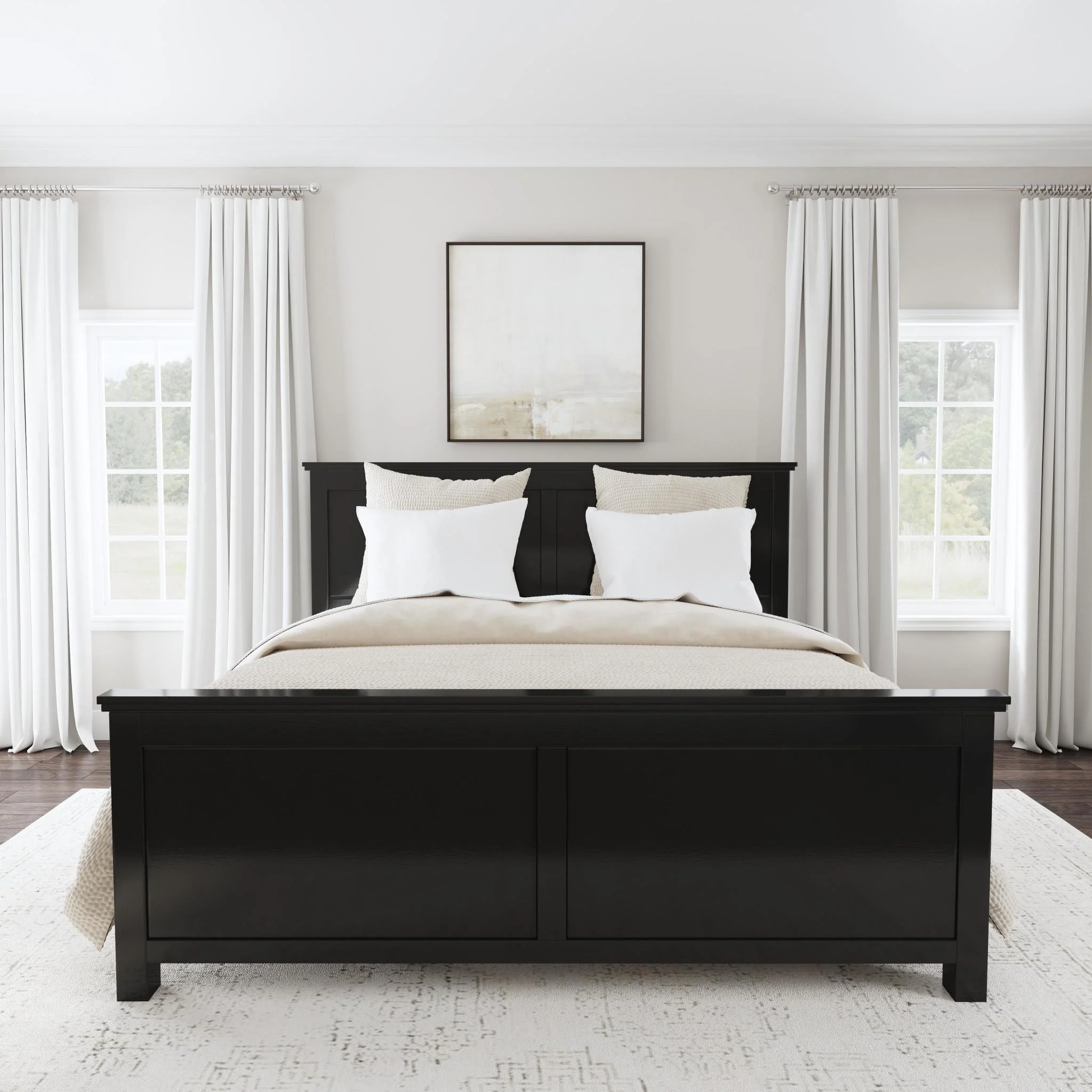 Oak Park Black Wood King Bed