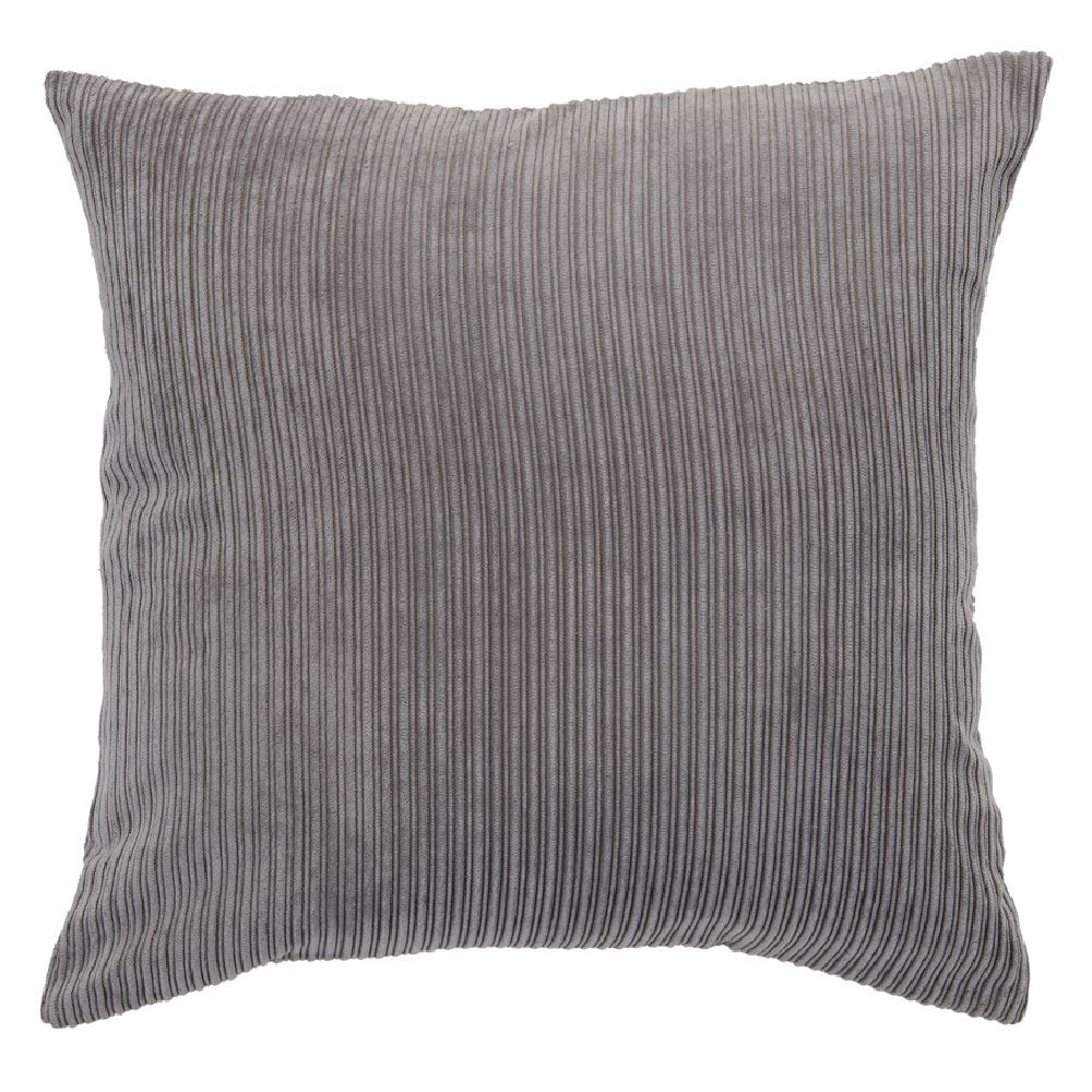 Housse de coussin imitation velours 40x40cm gris à rayures