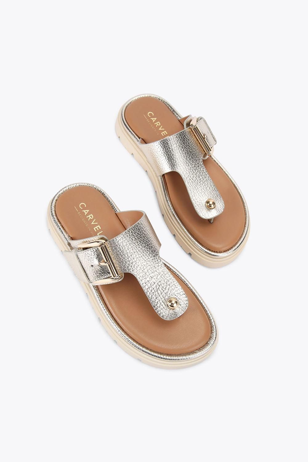 Carvela Pavilion T Bar Mule' Leather Flats