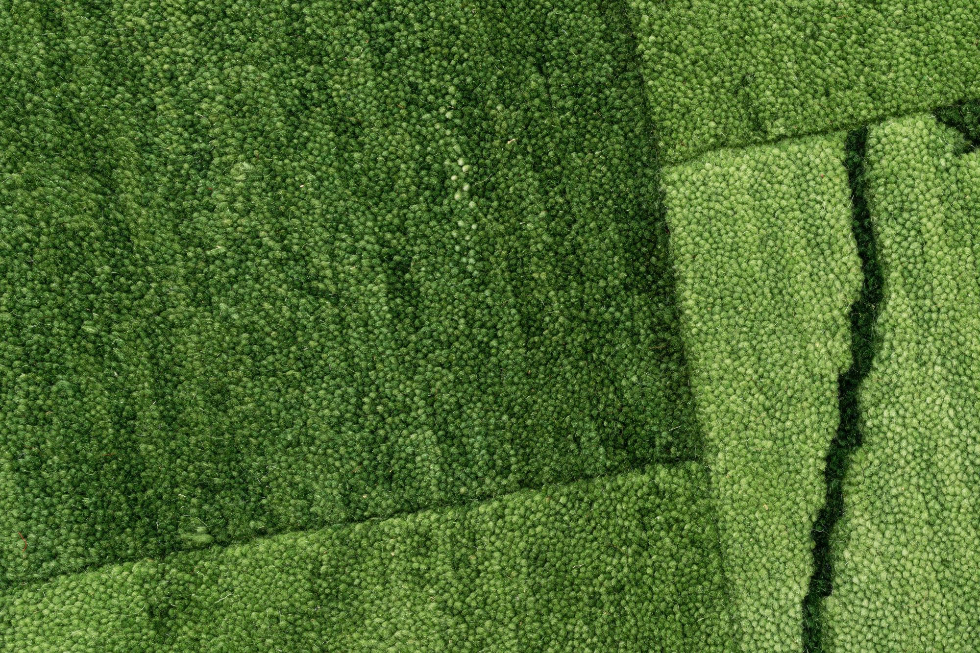 ROYAL DOMAS - Tapis tufté main en laine vierge - vert 140x200 cm