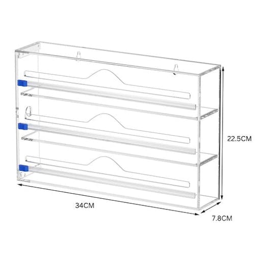 NNEWDS 3 in 1 Acrylic Wrap Dispenser with Cutter and Labels (Clear) GO-WD-103-SYD